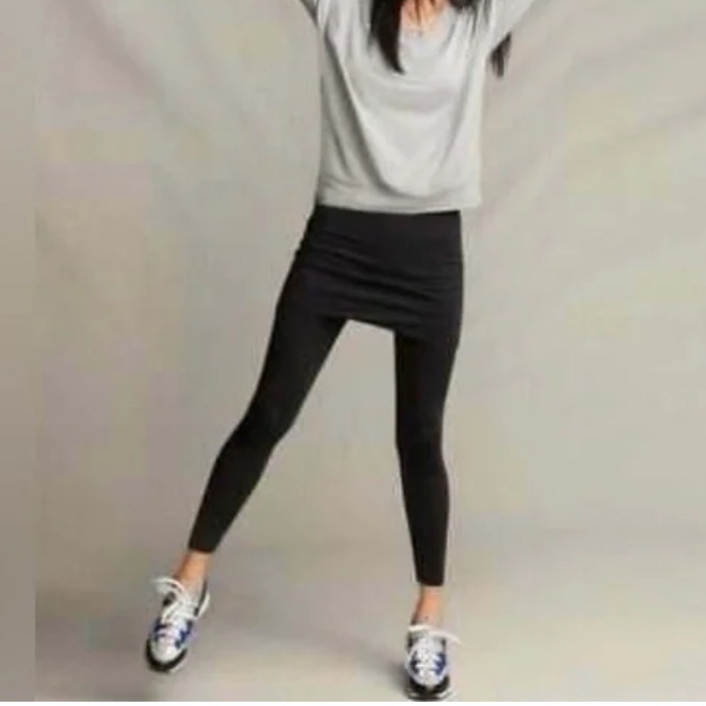 Cabi 2 And 1 Leggings Skirt Combo Size Small Black Workout Gym Tennis Walking